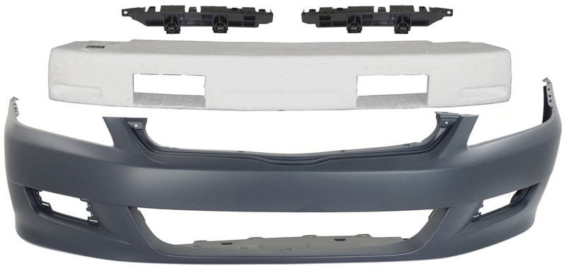 Front Bumper Cover Kit for 2006-2007 Honda Accord, 4-Piece with Bumper Absorber and Bumper Retainers, Replacement