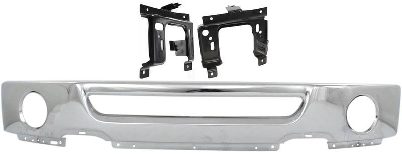 Front Bumper Kit for 2006-2008 Ford F-150 / Mark LT, 3-Piece Set with Bumper Brackets, Replacement