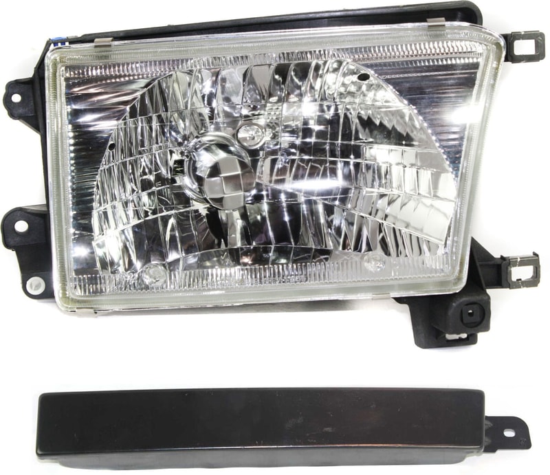 Headlight Assembly for Toyota 4Runner 1999-2002, Right (Passenger) Halogen, 2-Piece Kit with Grille Assembly, Replacement
