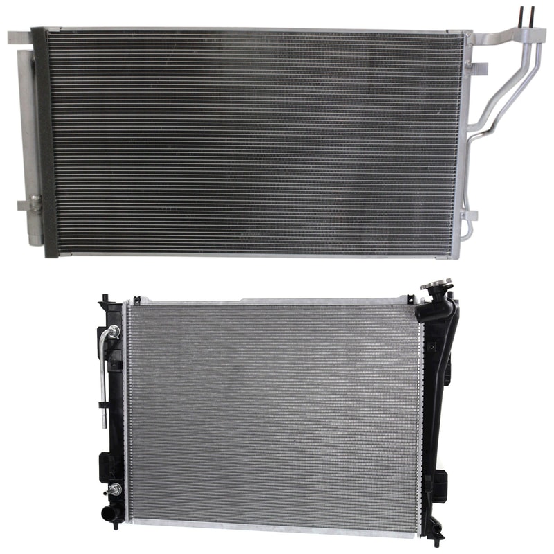 Radiator Kit for Hyundai Kia Optima 2011-2015, Azera 2012-2014, Aluminum Core, 4/6 Cylinder, 2.4L/3.3L Engine, with Air Conditioning Condenser Replacement