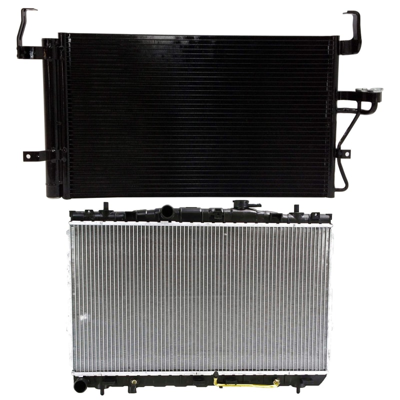 Radiator Kit for 2001-2006 Hyundai Elantra, Auto Transmission, Aluminum Core, 4 Cylinder, 2.0L Engine, with Air Conditioning Condenser Replacement