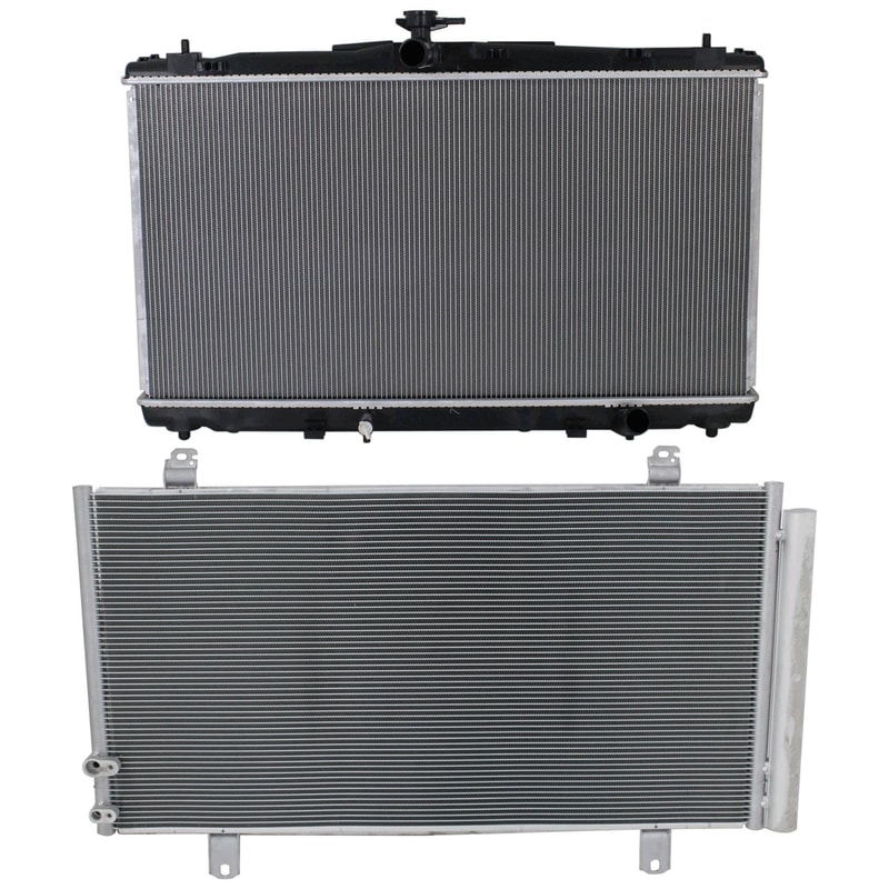 Radiator Kit for Toyota Camry 2012-2017, Aluminum Core, 4 Cylinder, 2.5L Engine, Includes Air Conditioning Condenser, Replacement