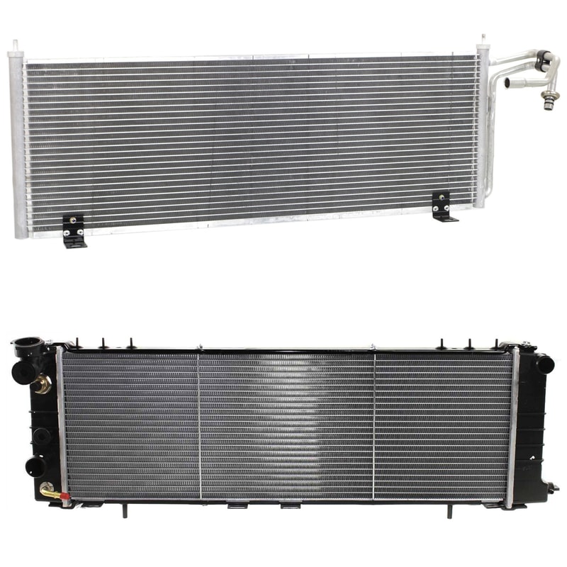 Radiator Kit for 1997-2001 Jeep Cherokee, Auto/Manual Transmission, Aluminum Core, 4/6 Cylinder, 2.5L/4.0L Engine, 1-Row Core, with Air Conditioning Condenser Replacement