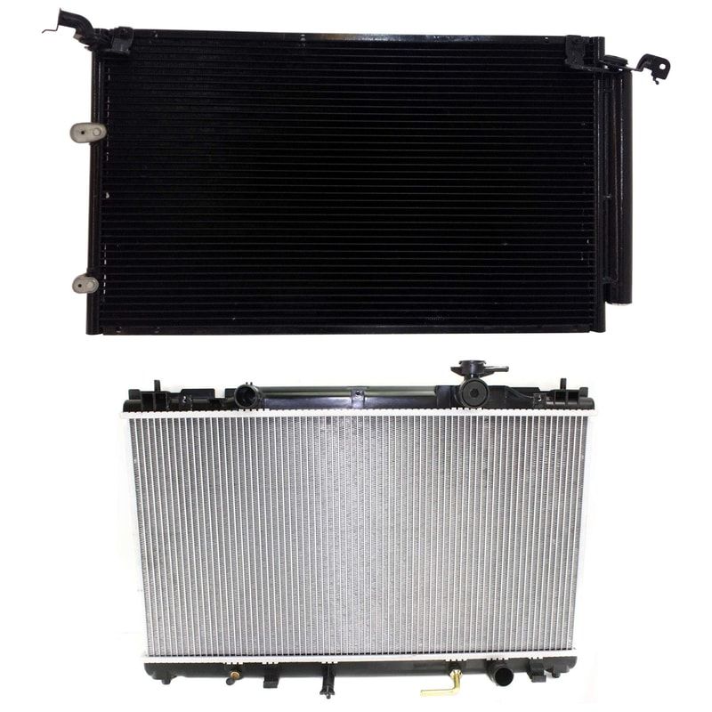 Radiator Kit for TOYOTA CAMRY 2002-2006/SOLARA 2004-2008, 2.4L Engine, 4 Cylinder, Aluminum Core, 1-Row Core, with Air Conditioning Condenser, Replacement