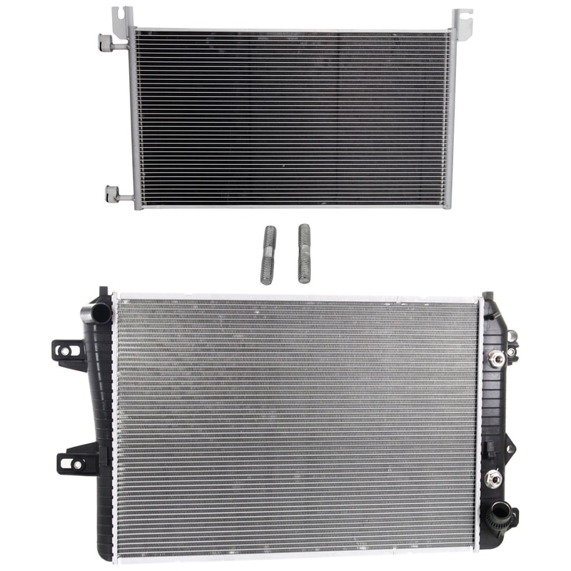 Radiator Kit for Chevrolet Silverado 2500 HD 2006-2010/Silverado 3500 HD 2007-2010, Aluminum Core, 8 Cylinder, 6.6L Engine, 2-Row Core, with Air Conditioning Condenser Replacement