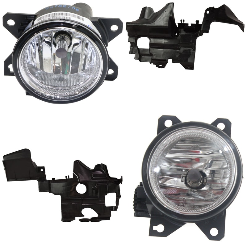 Front Lower Valance for Honda Civic 2017-2020, Right (Passenger) and Left (Driver), 4-Piece Kit, OEM Comparable, with Fog Lights, Replacement