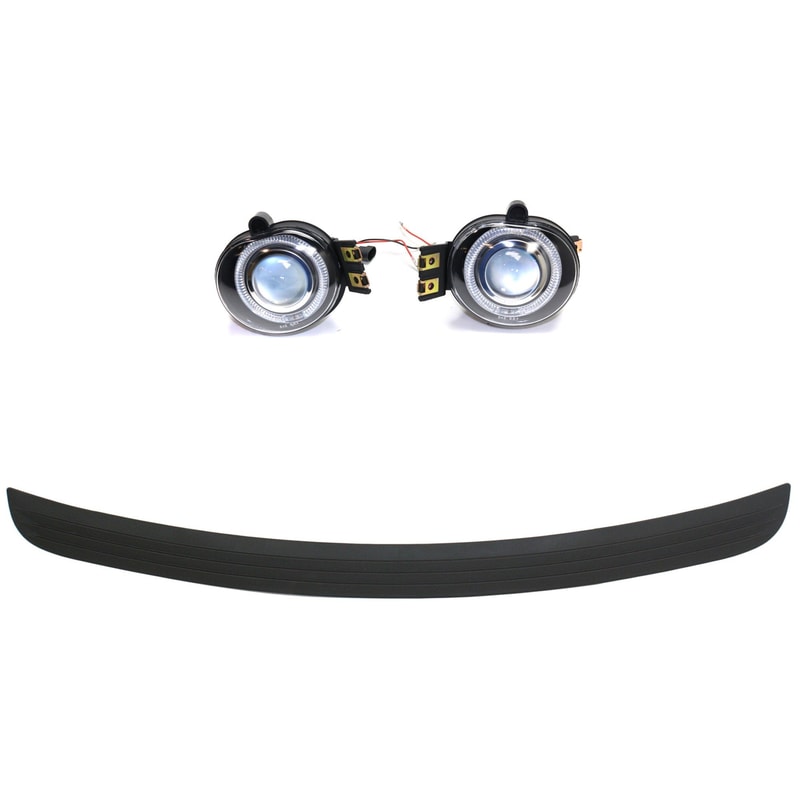 Halo Projector Type Fog Light Kit for Dodge Ram 1500 (2002-2005) and Ram 3500 (2003-2005), Clear Lens, 2-Piece, Right (Passenger) and Left (Driver) Replacement