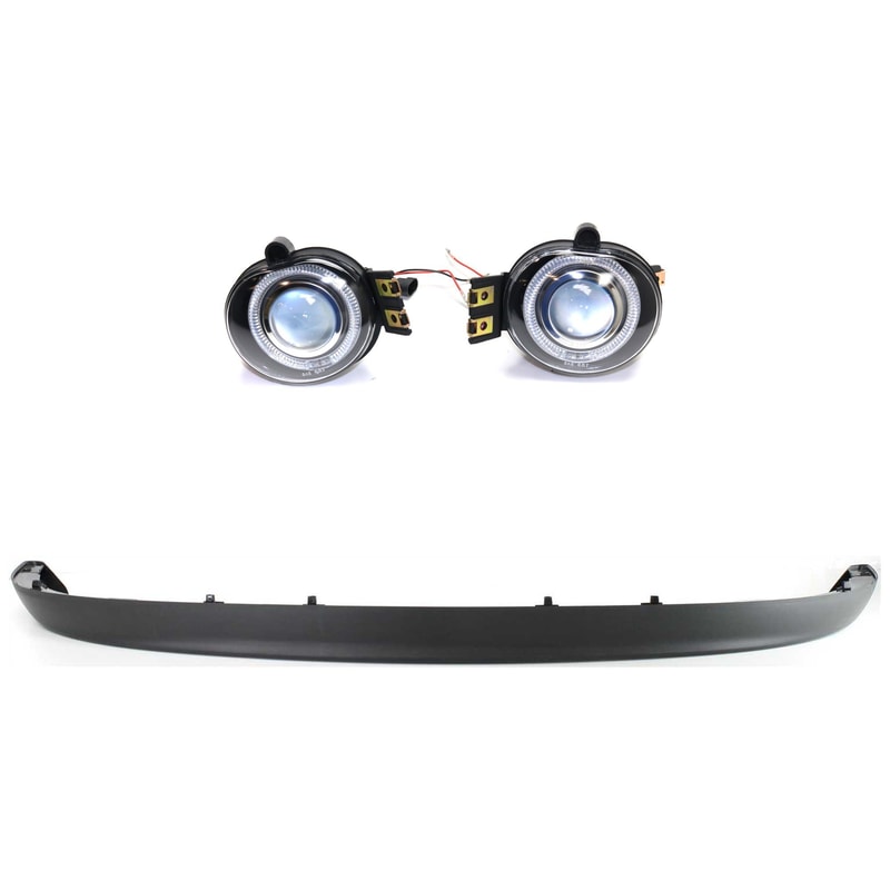 Fog Light Assembly Kit for Dodge Ram 1500 (2002-2008) / Ram 2500 (2003-2009), Right (Passenger) and Left (Driver), 2-Piece Halogen, with Valance, Replacement