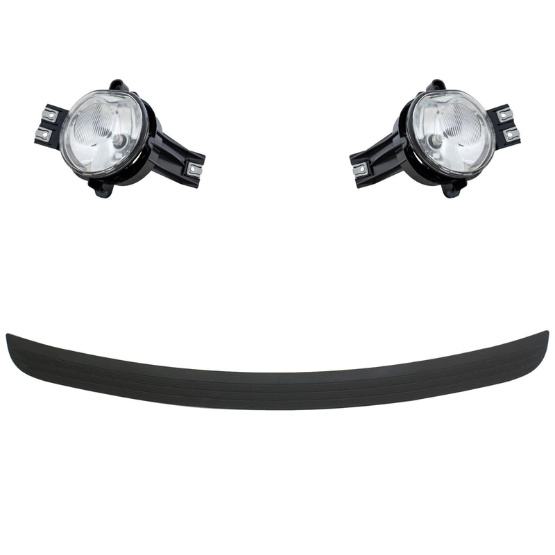 Fog Light Assembly for Dodge Ram 1500 (2002-2005) / Ram 3500 (2003-2005), Right (Passenger) and Left (Driver), 3-Piece Kit, Replacement
