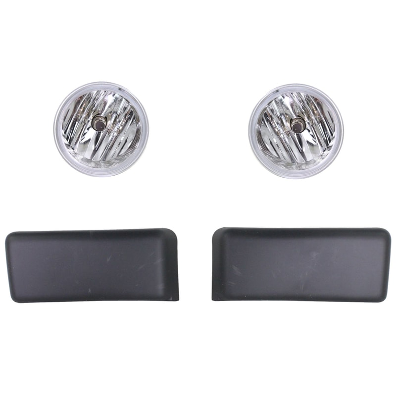 Fog Light Assembly for Ford F-150 2009-2010, Right (Passenger) and Left (Driver), 3-Piece Kit with Clear Trim, Replacement