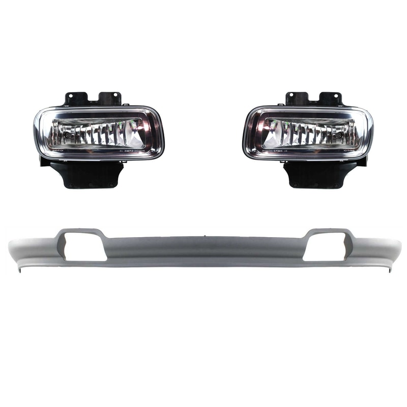 Fog Light Assembly Kit for Ford F-150 2004-2005, Right (Passenger) and Left (Driver), 3-Piece, with Valance, Halogen, Replacement