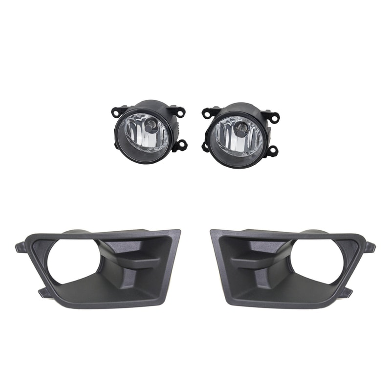 Headlight Assembly Kit for 2007-2009 Toyota Camry, Right (Passenger) and Left (Driver), 6-Piece with Halogen, Bumper Grille, Fog Light Cover and Grille Assembly, Replacement