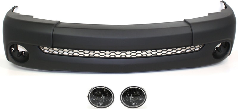 Front Bumper Cover for Toyota Tundra 2003-2006, 3-Piece Kit with Fog Lights, Replacement