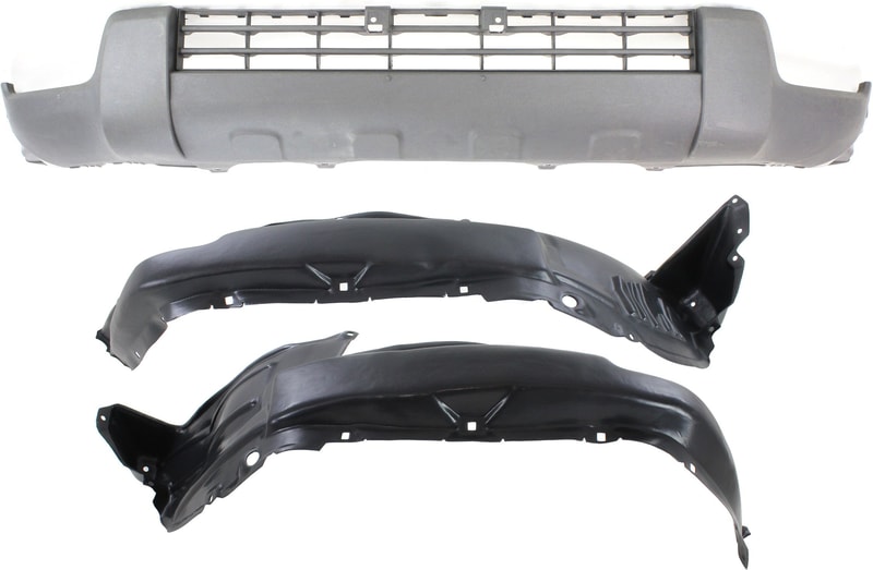 Front Bumper Cover for Toyota 4Runner 2003-2005, 3-Piece Kit with Fender Liners, Replacement