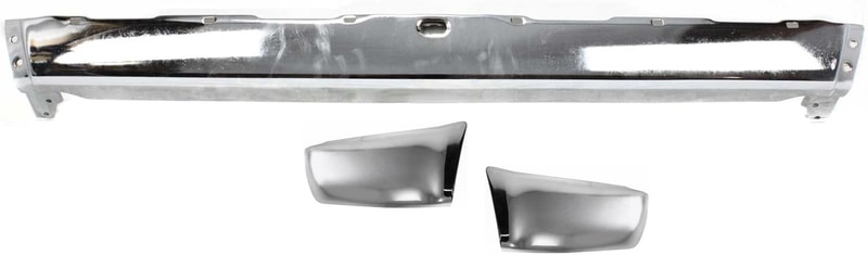 Step Bumper Face Bar Kit for Toyota 4Runner 1990-1995, No Pad, With Pad Provision, No Mounting Bracket, Chrome, Steel, With Bumper End, Replacement