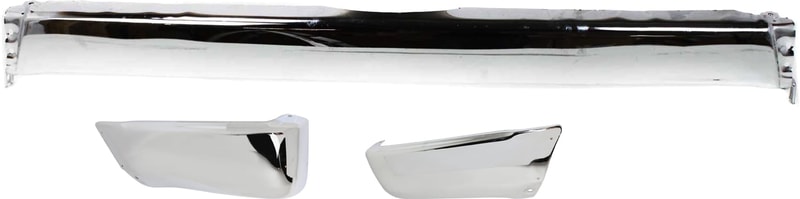 Step Bumper Face Bar Kit for 1996-1998 Toyota 4Runner, without Pad, with Pad Provision, without Mounting Bracket, Steel, Chrome, with Bumper End Replacement