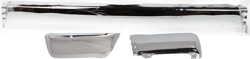 Step Bumper Face Bar Kit for 1996-1998 Toyota 4Runner without Pad, With Pad Provision, without Mounting Bracket, Steel, Chrome, with Bumper End Replacement