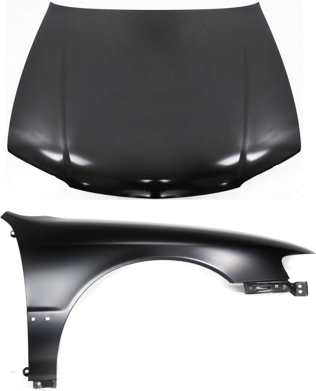 Hood Panel and Fender Kit for 1994-1995 Honda Accord, 2-Piece Set, Replacement