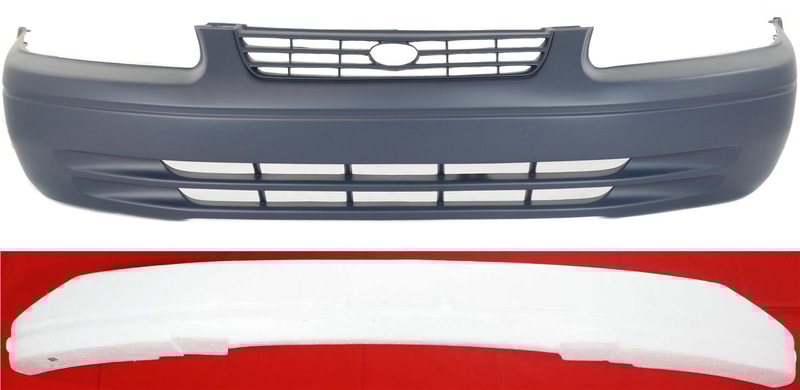 Front Bumper Cover for Toyota Camry 1997-1999 with Bumper Absorber, 2-Piece Kit, Replacement