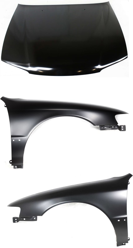 Hood Panel and Fenders Kit for 1996-1997 Honda Accord, 3-Piece Replacement set