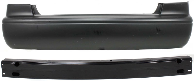 Rear Bumper Cover for Toyota Camry 2000-2001, 2-Piece Kit with Bumper Reinforcement, Replacement