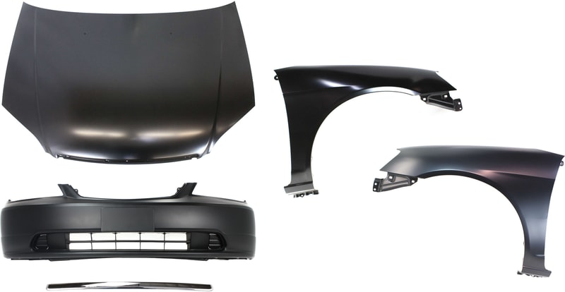 5-Piece Kit Hood Panel for 2001-2003 Honda Civic with Bumper Cover, Fenders, and Hood Molding Replacement