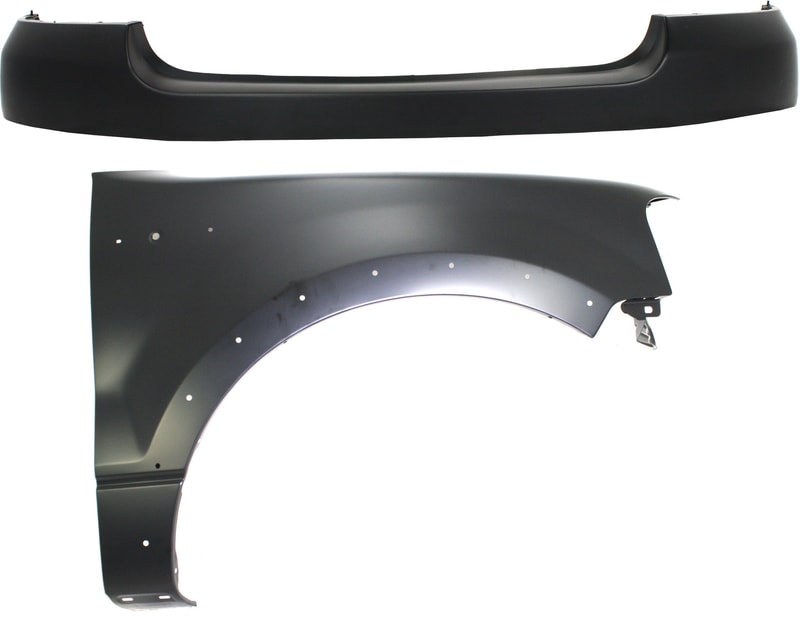 Front Fender Right (Passenger) & Bumper Cover for Ford F-150, 2004-2006, Primed (Ready to Paint), 2-Piece Kit Replacement