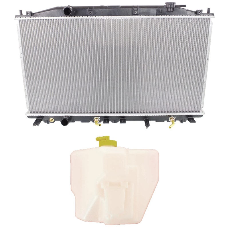 Radiator and Coolant Tank Kit for Honda Accord 2008-2012, 2-Piece, Suited for 4 Cylinder, 2.4L Engines, Replacement
