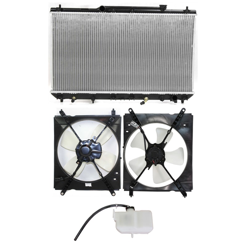 Cooling Fan Assembly Kit for 1997-1998 Toyota Camry, 4-Piece, 2.2L 4 Cylinder, with Right (Passenger) and Left (Driver) Side Fans, Coolant Tank, Replacement