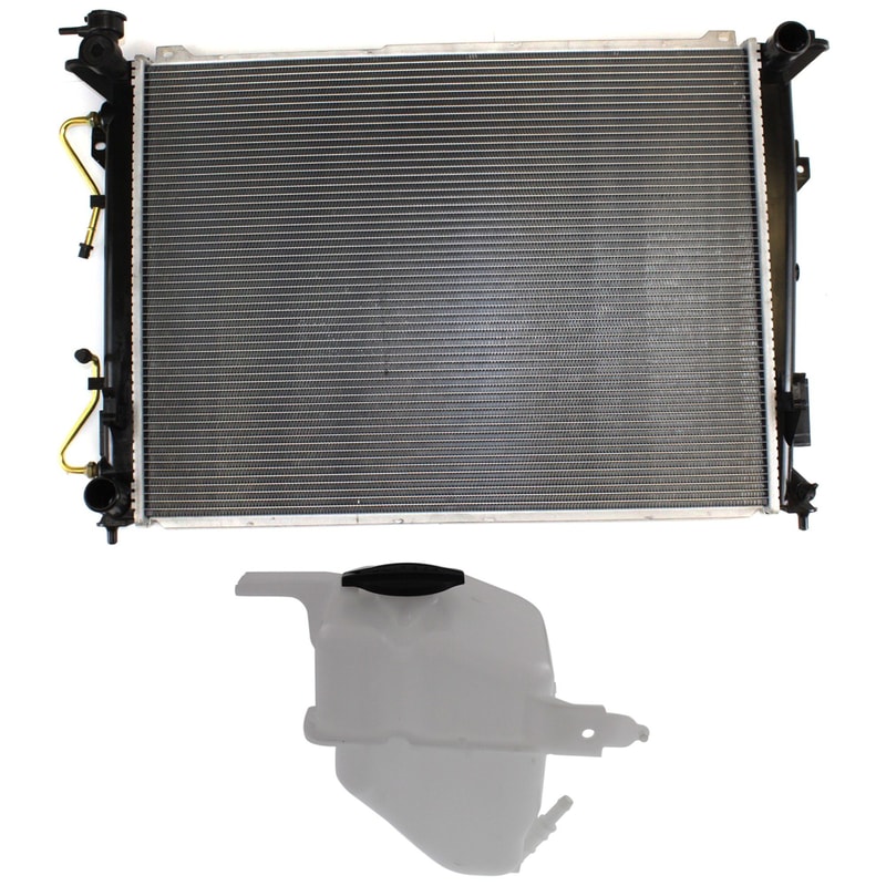 Radiator for 2006-2011 Hyundai Azera (6 Cylinder, 3.8L) and 2006-2010 Sonata (4 Cylinder, 2.4L/6 Cylinder, 3.3L), 2-Piece Kit with Coolant Tank, Replacement