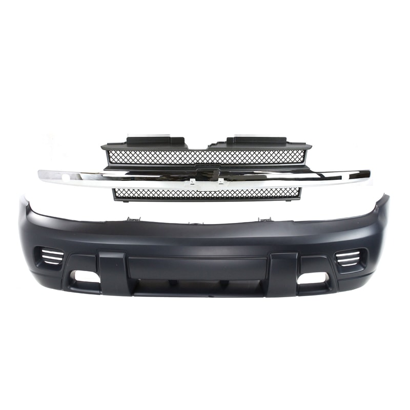 Grille and Bumper Cover Kit for 2002-2005 Chevrolet Trailblazer / Trailblazer EXT, 2-Piece Set, Replacement