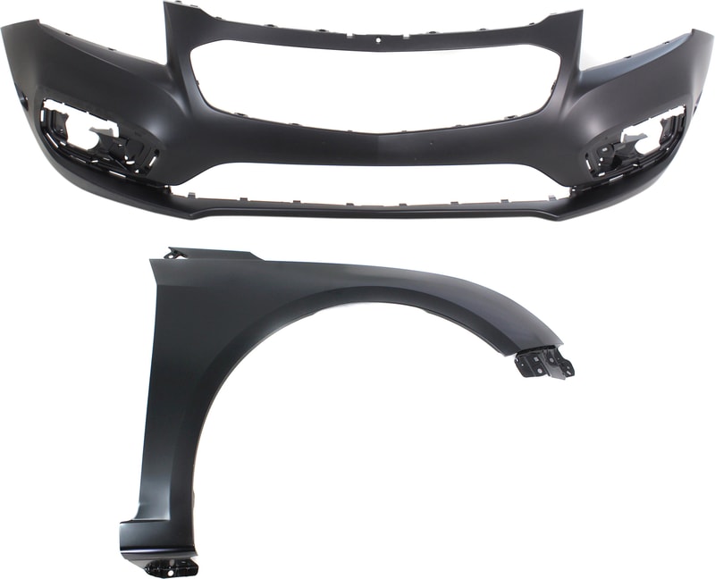 Front Bumper Cover 2-Piece Kit for Chevrolet Cruze 2015-2015 / Cruze Limited 2016-2016 with Fender Replacement