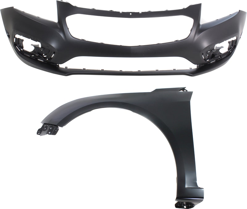 Front Bumper Cover 2-Piece Kit for Chevrolet Cruze 2015-2015 and Cruze Limited 2016-2016 with Fender Replacement