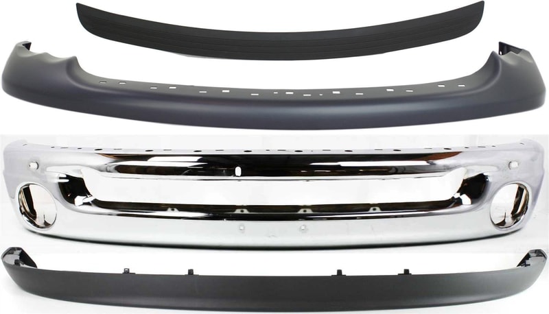 Front Bumper Assembly Kit for Dodge Full Size Pickup 2002-2005, 4-Piece with Bumper Trim and Valance, Replacement