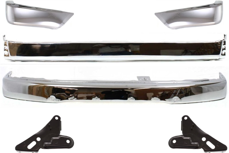 Front and Rear Bumper Replacement Kit for Toyota 4Runner 1999-2002, 6-Piece Set with Step Bumper, Bumper Brackets and Bumper Ends