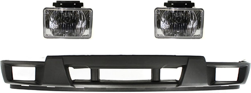 Fog Light Assembly Kit for Chevrolet Colorado 2004-2012/Canyon 2004-2012, Right (Passenger) and Left (Driver), 3-Piece, Halogen, includes Bumper Cover, Replacement