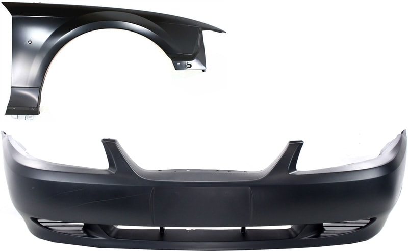 Front Fender for Ford Mustang 1999-2004 Right (Passenger), 2-Piece Kit, Includes Bumper Cover, Replacement