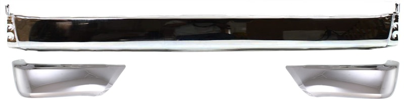 Step Bumper Face Bar Kit for 1999-2002 Toyota 4Runner, without Pad, with Pad Provision, without Mounting Bracket, Steel, Chrome, with Bumper End, Replacement