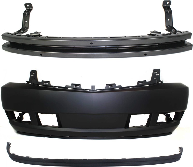 3-Piece Front Reinforcement Kit for 2007-2014 Cadillac Escalade/Escalade ESV and 2008-2013 Escalade EXT, includes Bumper Cover, Bumper Reinforcement and Valance Replacement