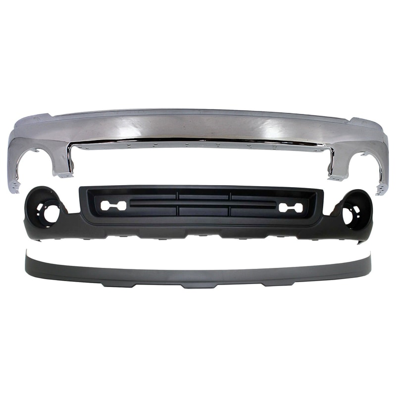 Front Bumper 3-Piece Kit for GMC Sierra 1500 2007-2013 with Valance, Replacement