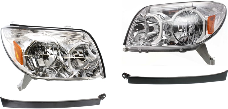 Headlight Kit for Toyota 4Runner 2003-2005, Right (Passenger) and Left (Driver), 4-Piece Set without Bulbs, Includes Headlight Fillers, Replacement