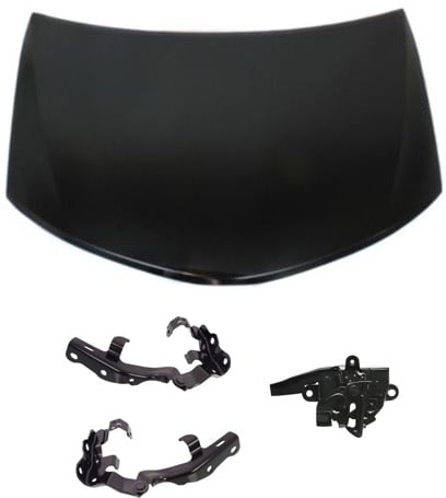 Hood Panel Kit for 2012-2014 Toyota Camry, 4-Piece Set, Type 2 Latch Assembly Without Alarm System, Includes Hood Hinges and Hood Latch, Replacement