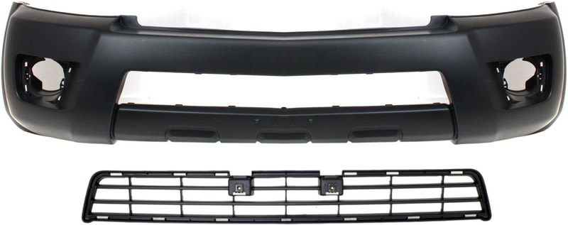 Front Bumper Cover for Toyota 4Runner 2006-2007, Primed (Ready to Paint), 2-Piece Kit with Bumper Grille, Replacement