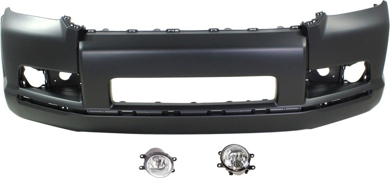 Front Bumper Cover for Toyota 4Runner 2010-2013, Primed (Ready to Paint), 3-Piece Kit, with Fog Lights Replacement
