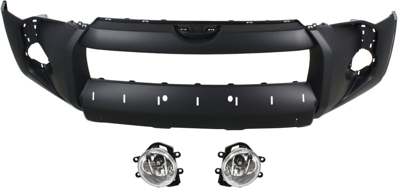 Front Bumper Cover Kit for Toyota 4Runner 2014-2018, Primed (Ready to Paint), 3-Piece Set with Bumper Cover and Fog Lights, Replacement