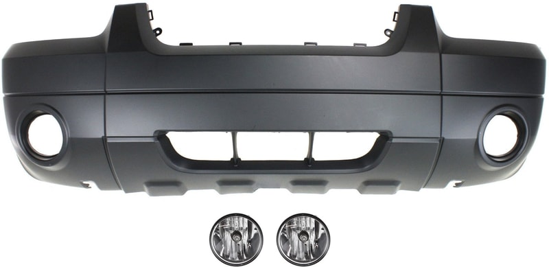 Front Bumper Cover for 2007 Ford Escape, 3-Piece Kit with Fog Lights, Replacement