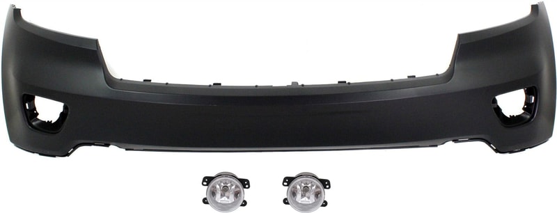 Front Bumper Cover Kit for 2011-2013 Jeep Grand Cherokee, 3-Piece Upper with Fog Lights, Replacement