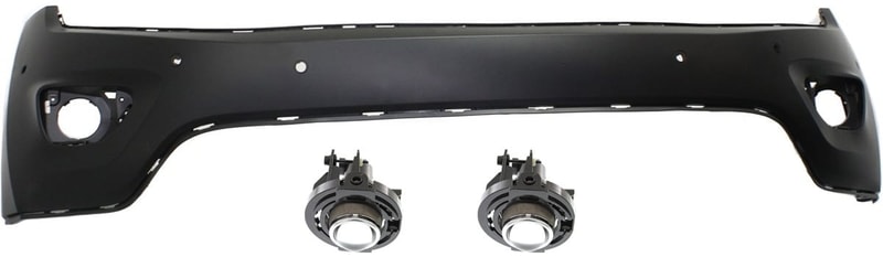 Front Bumper Cover for Jeep Grand Cherokee 2014-2016, Upper Section, 3-Piece Kit with Fog Lights, Replacement 