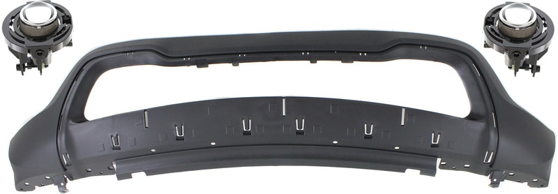 Front Bumper Cover 3-Piece Kit with Fog Lights for Jeep Grand Cherokee 2014-2016, Lower Replacement