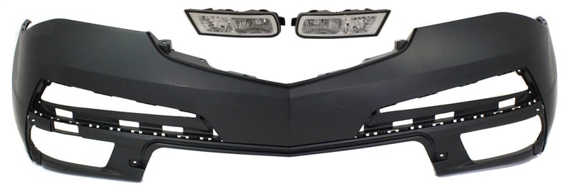 Front Bumper Cover for Acura MDX 2010-2013, 3-Piece Kit with Fog Lights, Replacement 